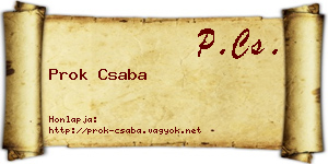 Prok Csaba névjegykártya